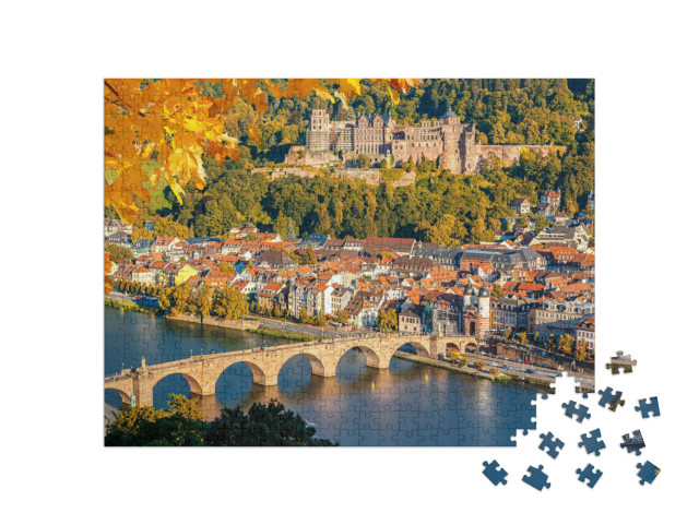 Puzzle 500 Teile „Blick auf Heidelberg im Herbst“