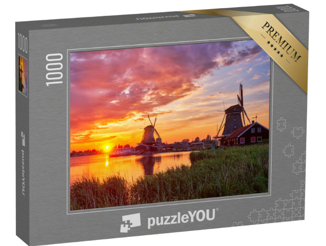 Puzzle 1000 Teile „Windmühlen am Touristenort Zaanse Schans in den Niederlanden“