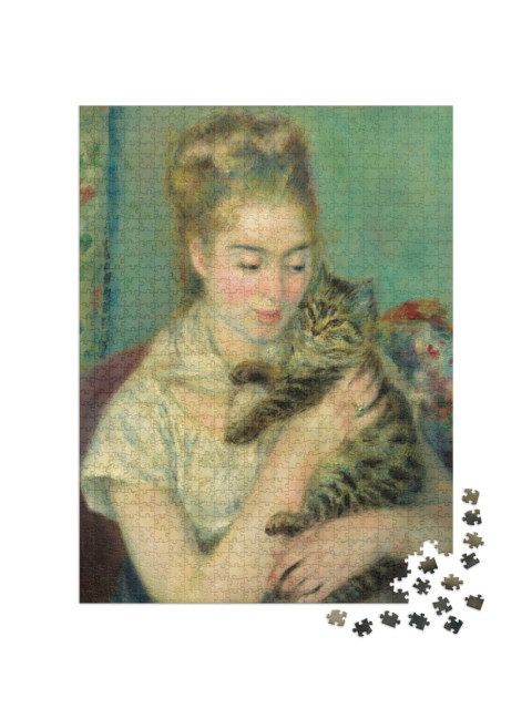 Puzzle 1000 Teile „Auguste Renoir - Frau mit Katze“
