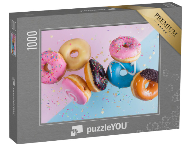 Puzzle 1000 Teile „Fliegende Donuts“