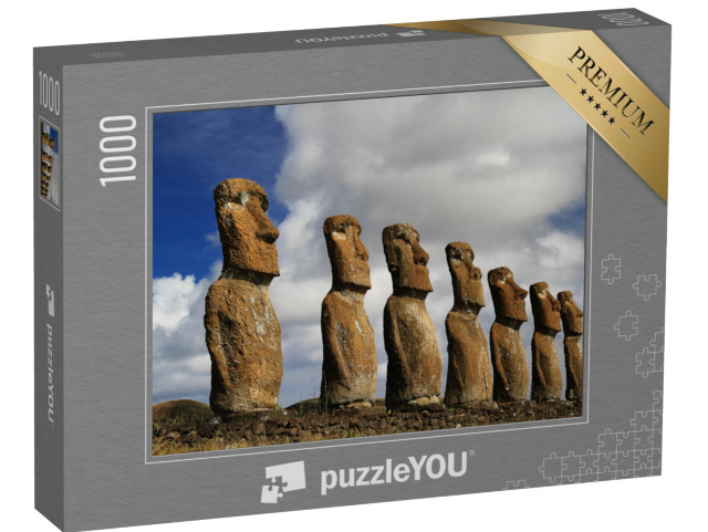 Puzzle 1000 Teile „Ahu Akivi Moai, berühmte Steinfiguren auf der Osterinsel“
