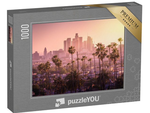 Puzzle 1000 Teile „Skyline von Los Angeles im Sonnenuntergang, Kalifornien, USA“