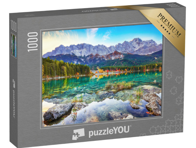 Puzzle 1000 Teile „Herbst am Eibsee, Bayerische Alpen, Deutschland“