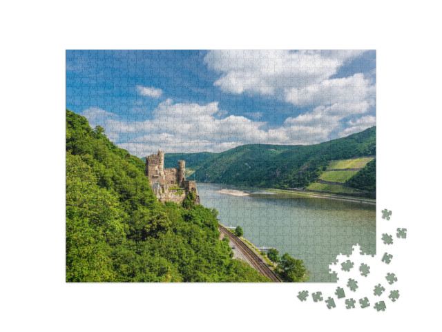 Puzzle 1000 Teile „Burg Rheinstein im Rheintal, erbaut 1316“