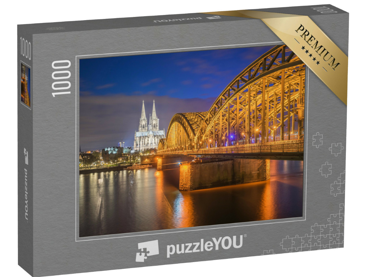 Puzzle 1000 Teile „Nachtansicht des Kölner Doms in Köln, Deutschland“