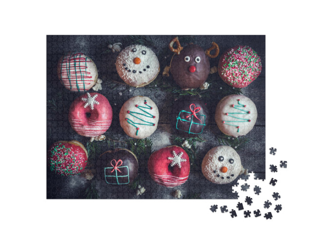 Puzzle 1000 Teile „Hausgemachte Weihnachtsdonuts“