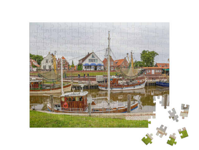 Puzzle 200 Teile „Idyllische Hafenkulisse in Greetsiel, Ostfriesand, Deutschland“