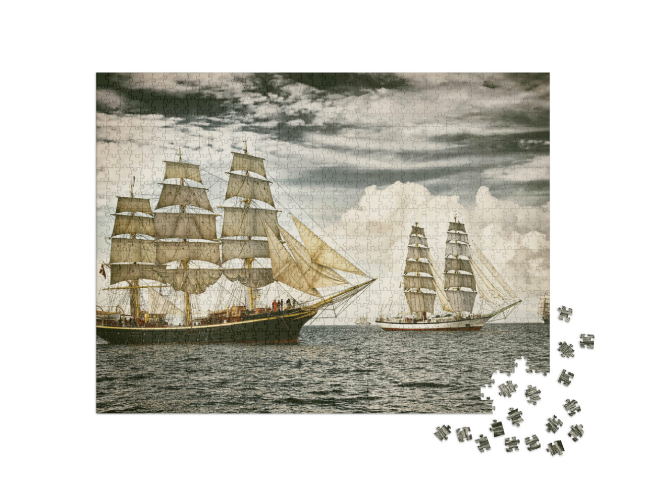 Puzzle 1000 Teile „Segelschiffe auf offener See“