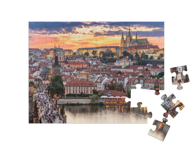 Puzzle 48 Teile „Prag - Tschechische Republik - Blick auf die Karlsbrücke“