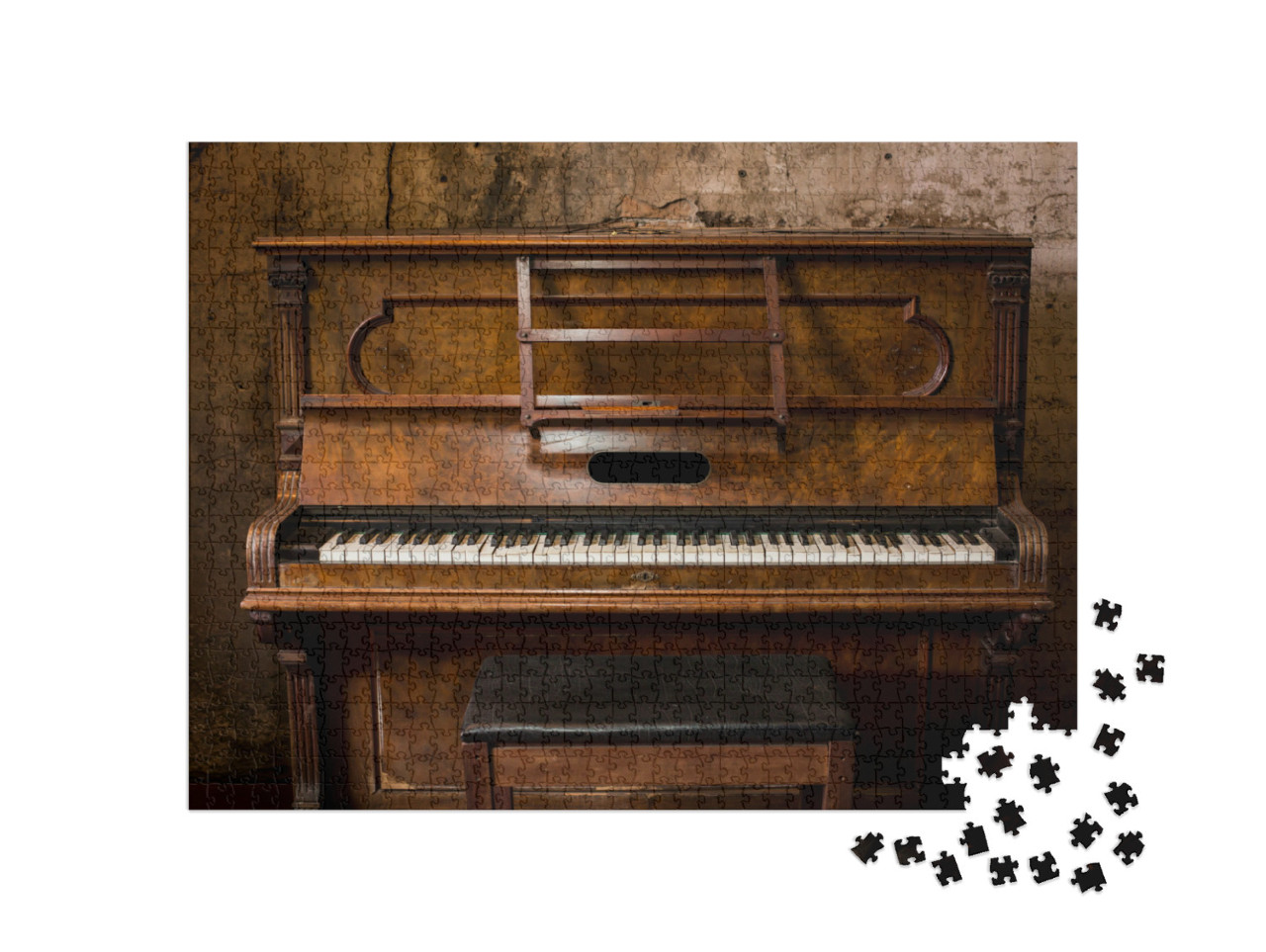 Puzzle 1000 Teile „Wunderschönes altes Klavier“