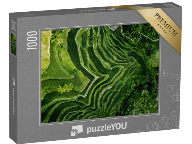 Puzzle 1000 Teile „Reisplantage in Bali von oben, Indonesien“