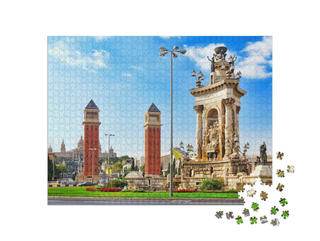 Puzzle 1000 Teile „Blick in Barcelona auf Placa De Espanya“