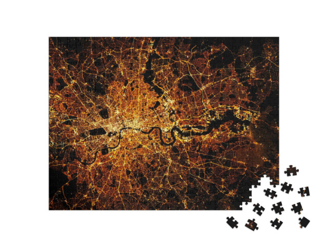 Puzzle 500 Teile „London mit Lichtern bei Nacht“