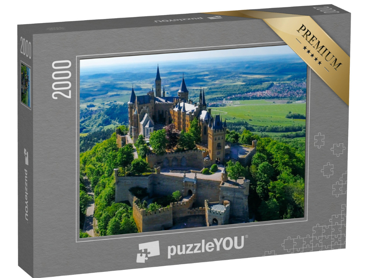 Puzzle 2000 Teile „Luftaufnahme der berühmten Burg Hohenzollern, Deutschland“