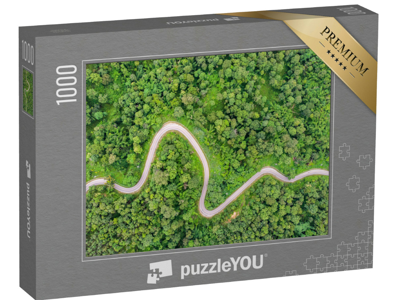 Puzzle 1000 Teile „Luftaufnahme einer Landstraße“