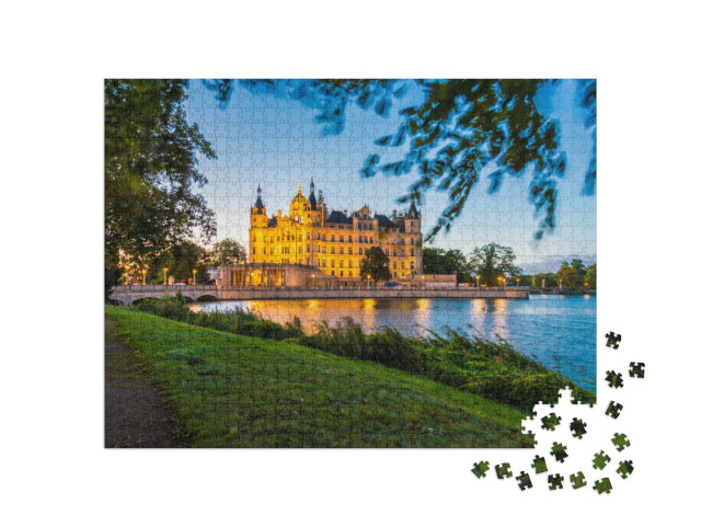 Puzzle 1000 Teile „Schweriner Schloss in der Stadt Schwerin“
