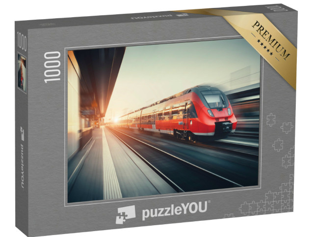 Puzzle 1000 Teile „Zug bei der Bahnhofsdurchfahrt“