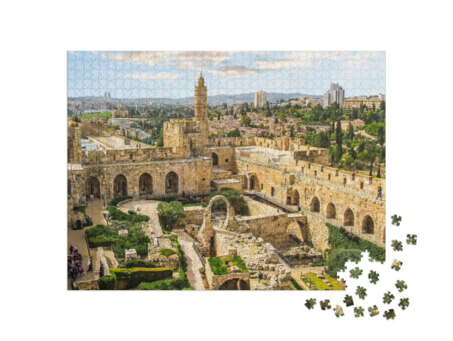 Puzzle 1000 Teile „Panoramablick auf die antike Zitadelle, Jerusalem, Israel“
