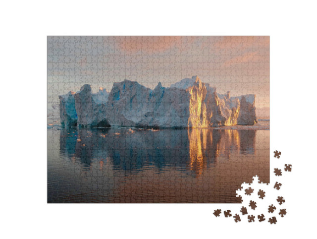 Puzzle 1000 Teile „Eisberg, der sich im Wasser spiegelt, Antarktis“
