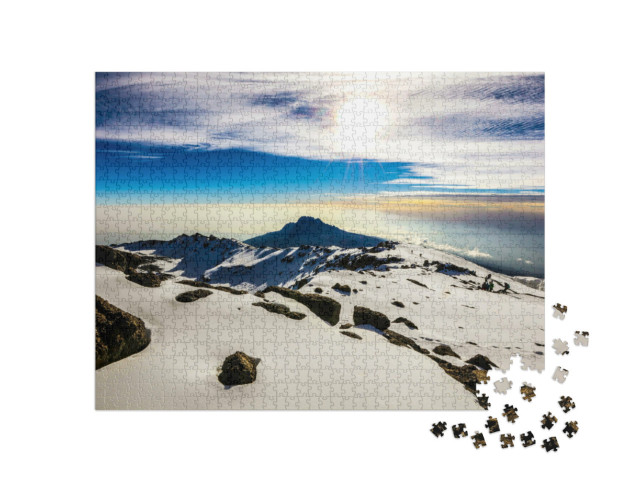 Puzzle 1000 Teile „Schnee, Eis und Gletscher auf dem Gipfel des Kilimandscharo“