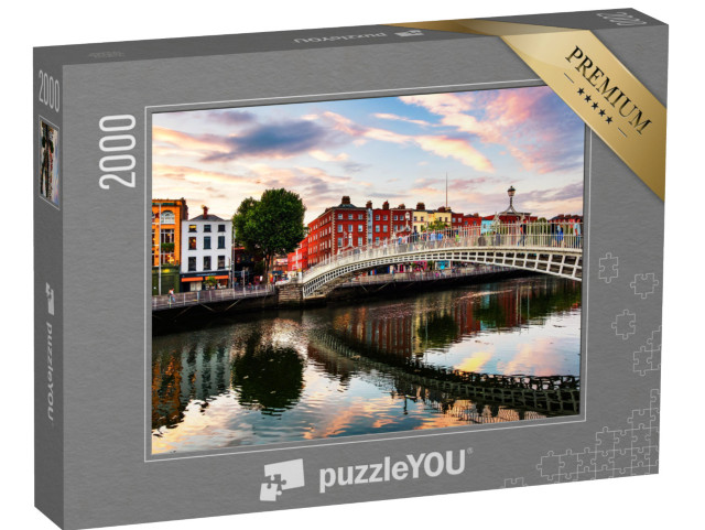 Puzzle 2000 Teile „Wunderschöner Sonnenuntergang an der Ha'penny Bridge, Dublin, Irland“