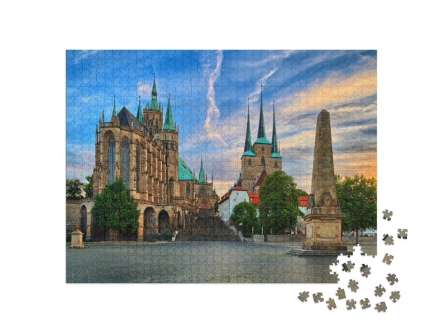 Puzzle 1000 Teile „Dom von Erfurt, Thüringen, Deutschland“