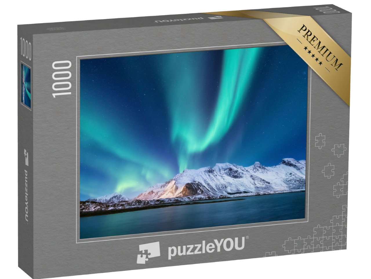 Puzzle 1000 Teile „Aurora borealis auf den Lofoten, Norwegen“