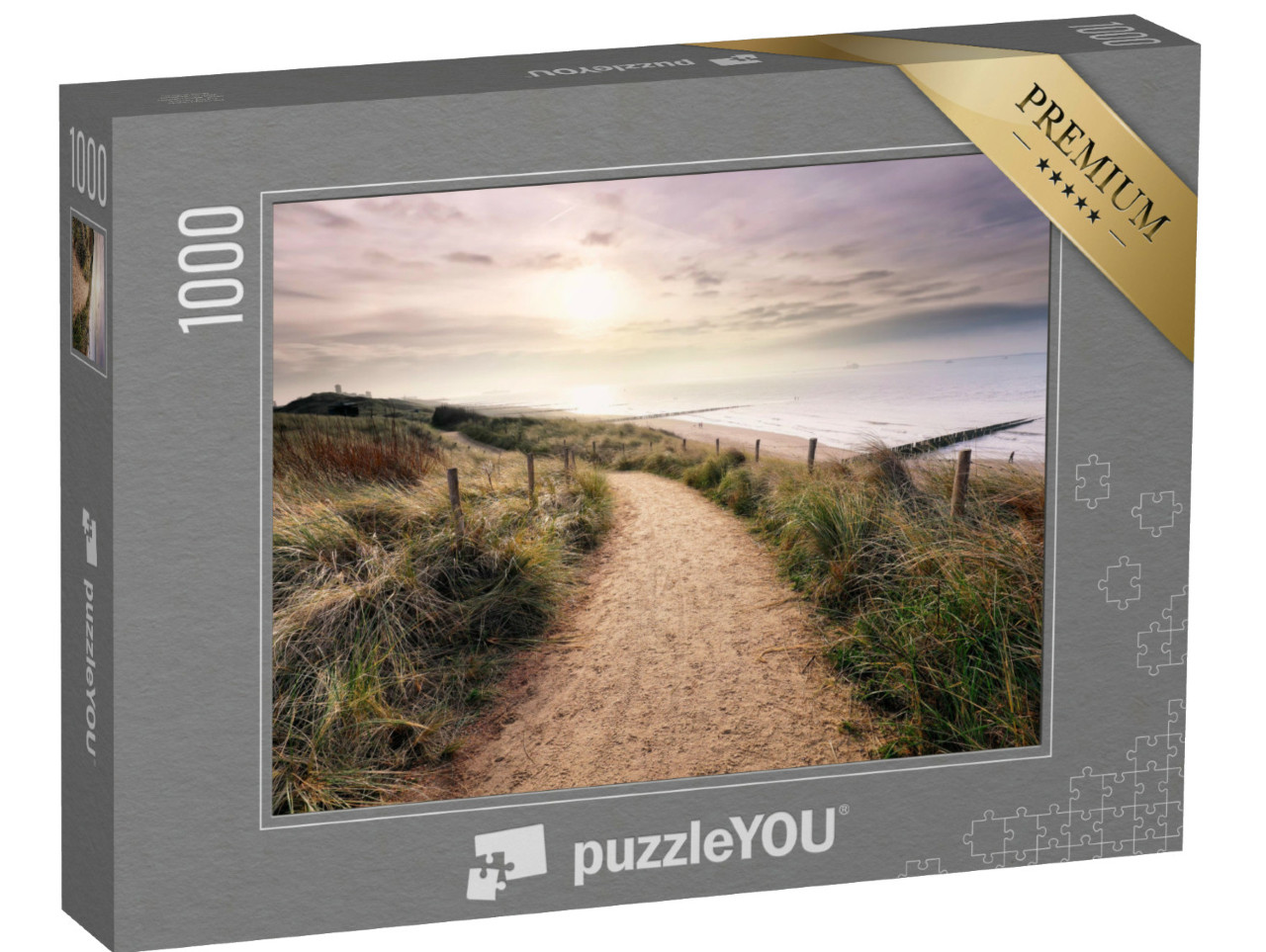 Puzzle 1000 Teile „Weg auf der Düne mit Blick auf den Nordseestrand, Vlissingen“