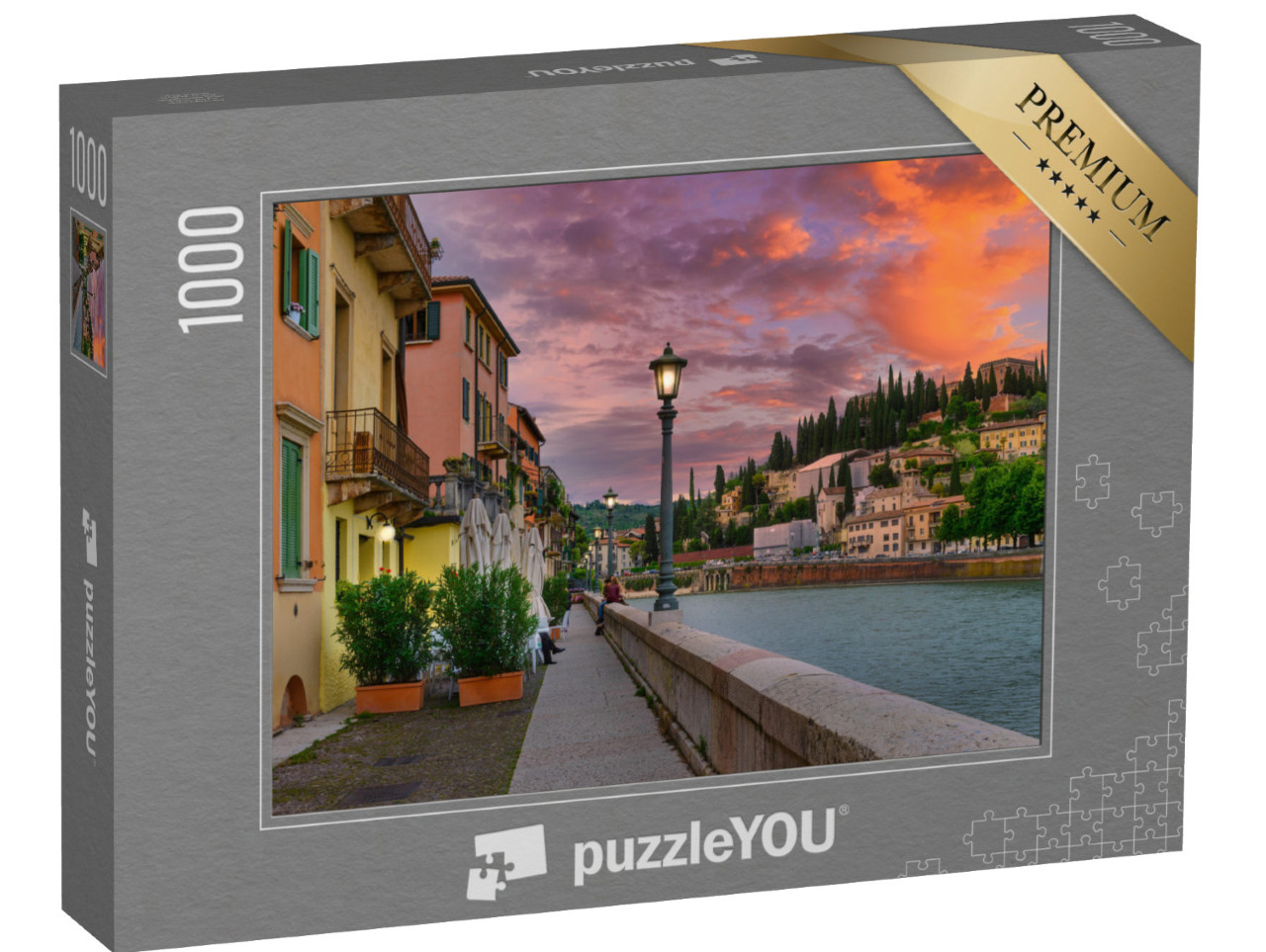 Puzzle 1000 Teile „Fluss Etsch in Verona, Italien“