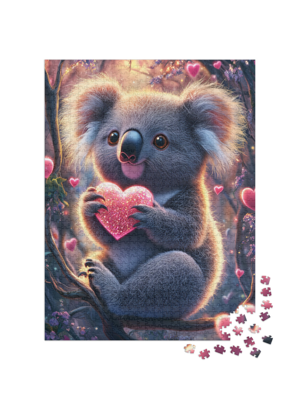 Puzzle 1000 Teile „Koala Love: Für dich schlägt mein Herz“
