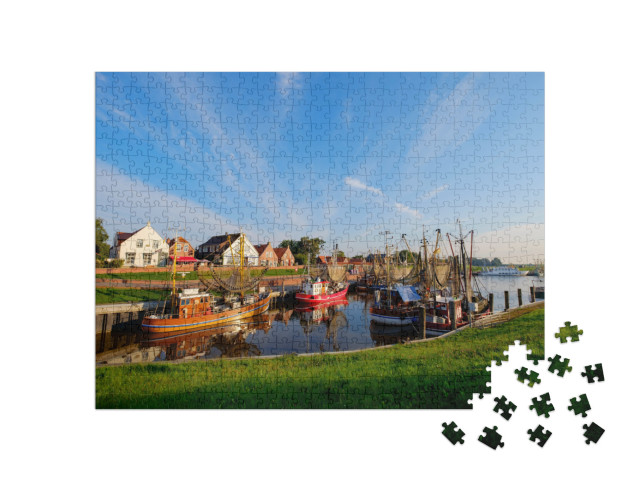 Puzzle 500 Teile „Der Fischereihafen von Greetsiel, Deutschland“