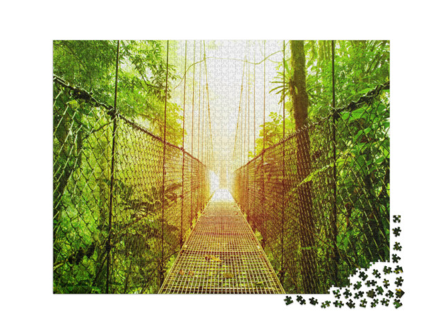 Puzzle 2000 Teile „Hängebrücke im Dschungel von Costa Rica“