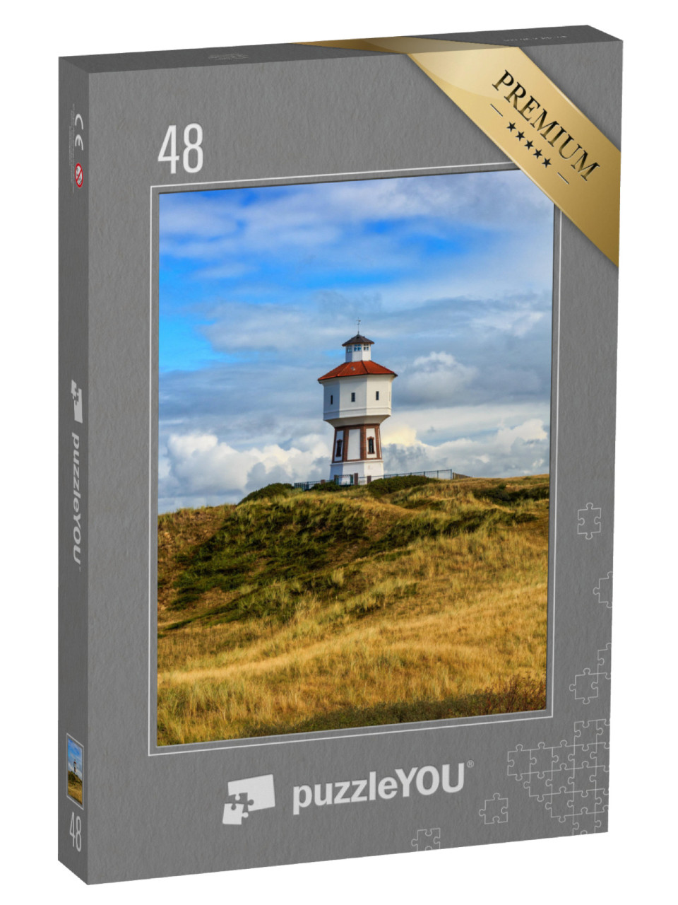 Puzzle 48 Teile „Leuchtturm auf der Insel Langeoog, Niedersachsen“