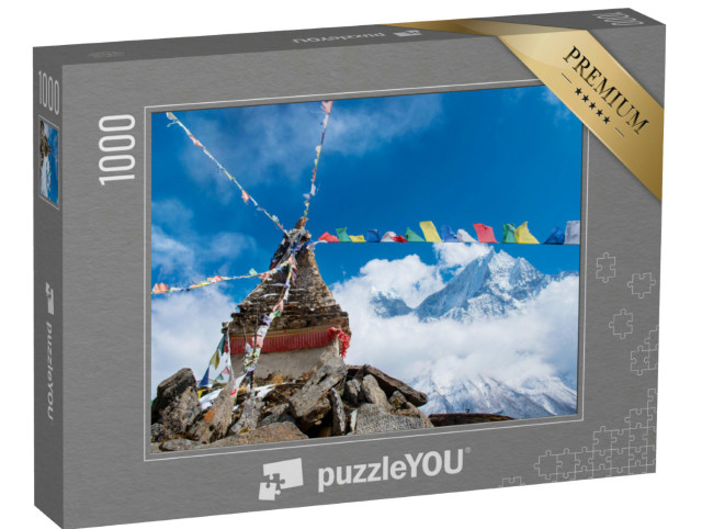 Puzzle 1000 Teile „Buddhistische Stupa in den Bergen, Everest-Region, Nepal“