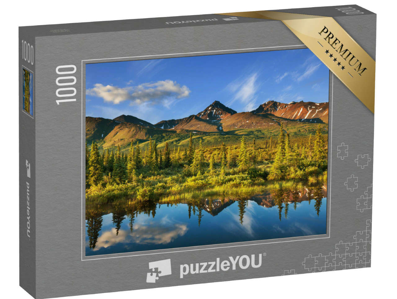 Puzzle 1000 Teile „Ruhiger See in der Tundra, Alaska“