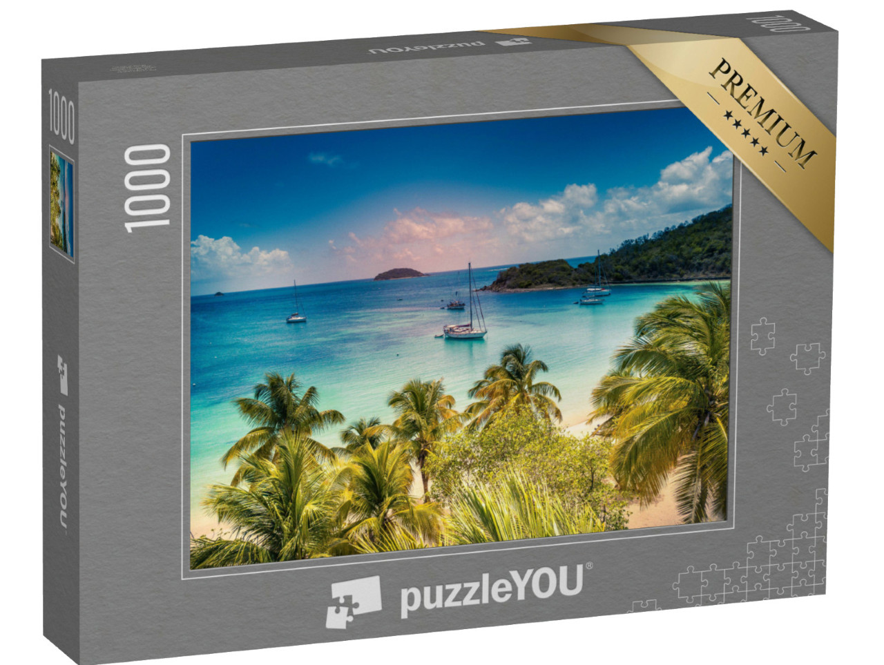 Puzzle 1000 Teile „Weißer Sandstrand, Saint-Vincent und die Grenadinen, Karibik“