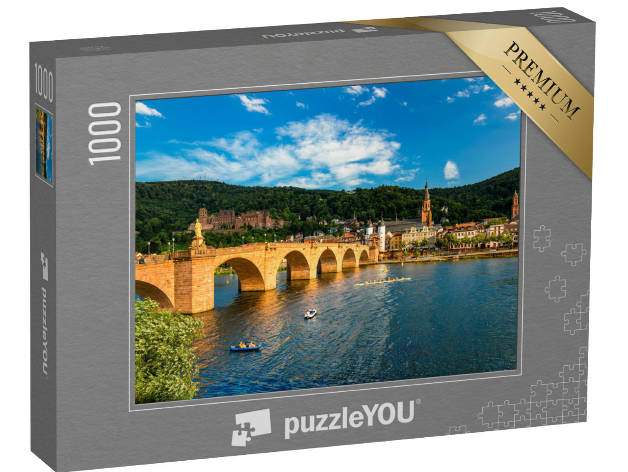 Puzzle 1000 Teile „Wunderschöner Blick auf  Heidelberg mit Neckar, Deutschland“