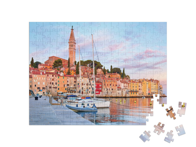 Puzzle 200 Teile „Mittelalterliche Stadt Rovinj an der Adria, Kroatien“