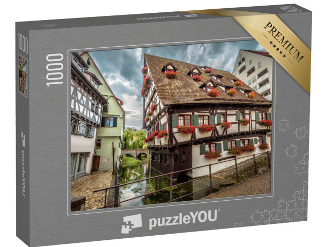 Puzzle 1000 Teile „Schiefes Haus im mittelalterlichen Viertel der Stadt Ulm“