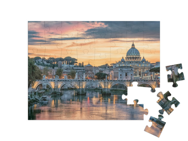Puzzle 48 Teile „Sonnenuntergang über Rom, Italien“