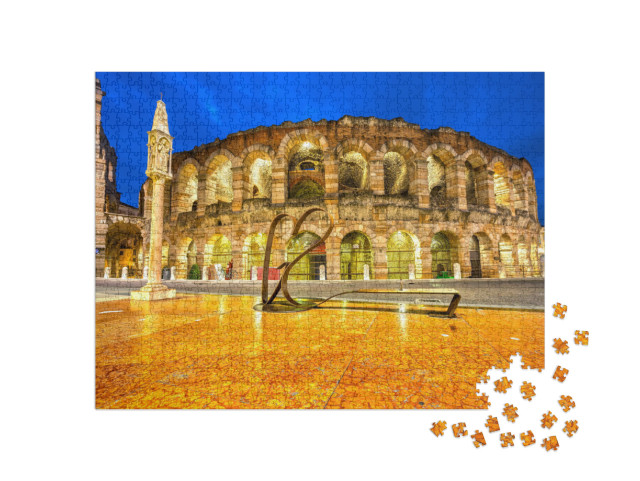 Puzzle 1000 Teile „Nachtaufnahme der berühmten Arena, Verona, Italien“