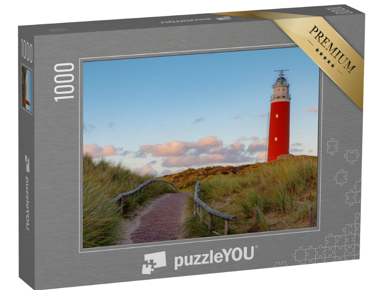 Puzzle 1000 Teile „Der rote Eierland-Leuchtturm auf der niederländischen Insel Texel“