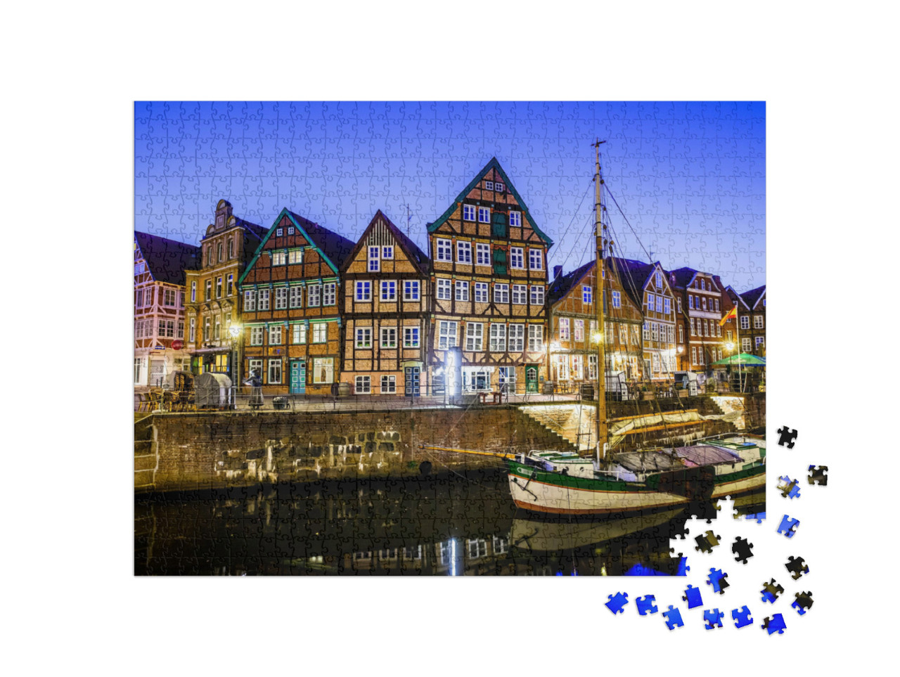 Puzzle 1000 Teile „Altstadt von Stade in Norddeutschland, nahe der Nordsee“