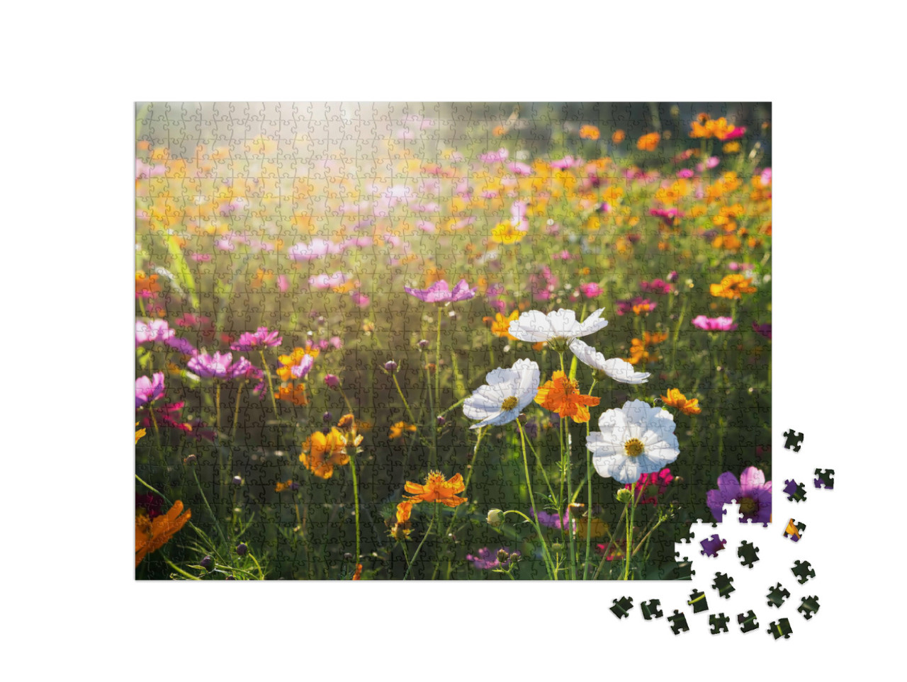 Puzzle 1000 Teile „Kosmeen blühen am Morgen“