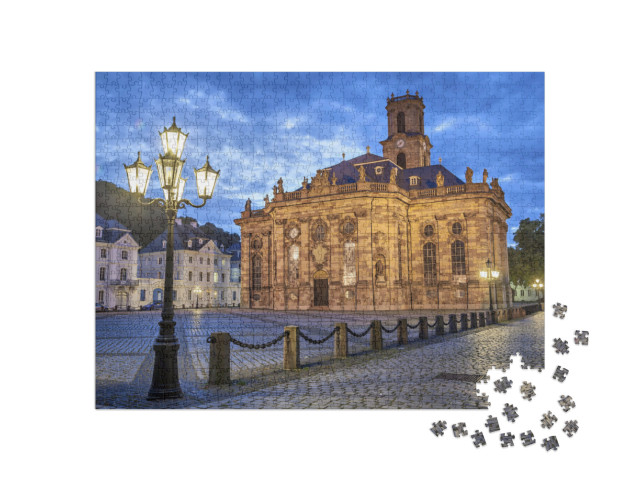 Puzzle 1000 Teile „Ludwigskirche - eine evangelische Kirche im Barockstil, Saarbrücken, Deutschland“