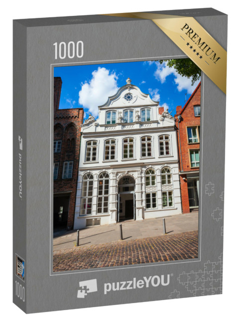 Puzzle 1000 Teile „Das Buddenbrookhaus, Stadtkern der Stadt Lübeck in Deutschland“