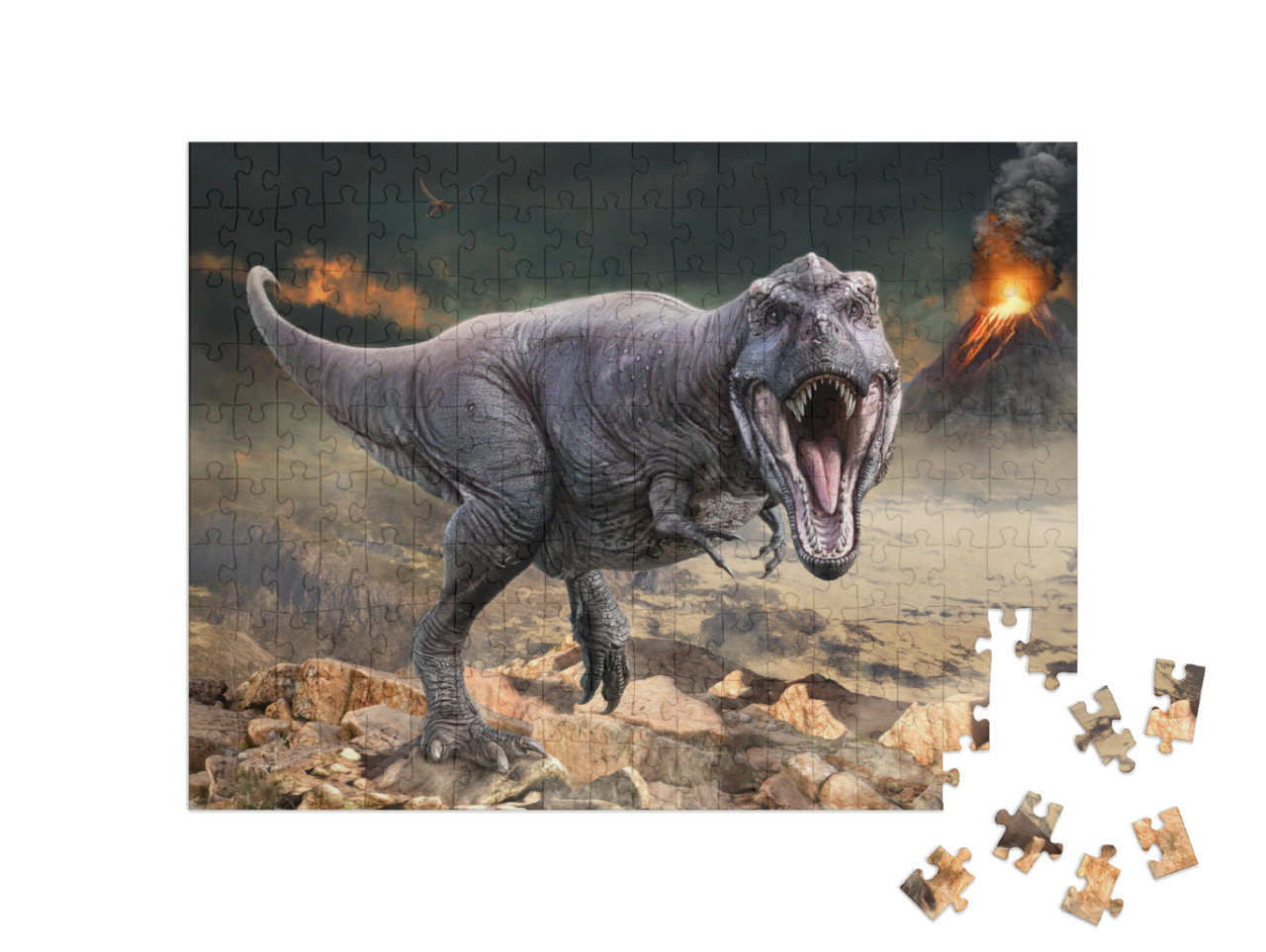 Puzzle 200 Teile „3D-Illustration des Tyrannosaurus rex“