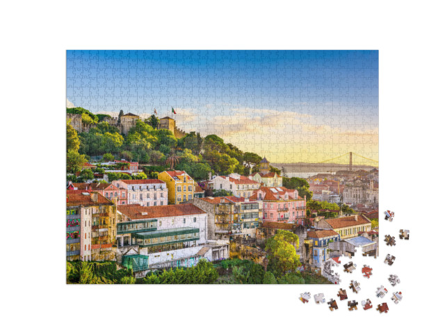 Puzzle 1000 Teile „Sao Jorge Schloss in Lissabon, Portugal“
