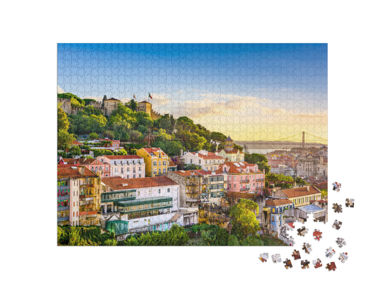 Puzzle 1000 Teile „Sao Jorge Schloss in Lissabon, Portugal“