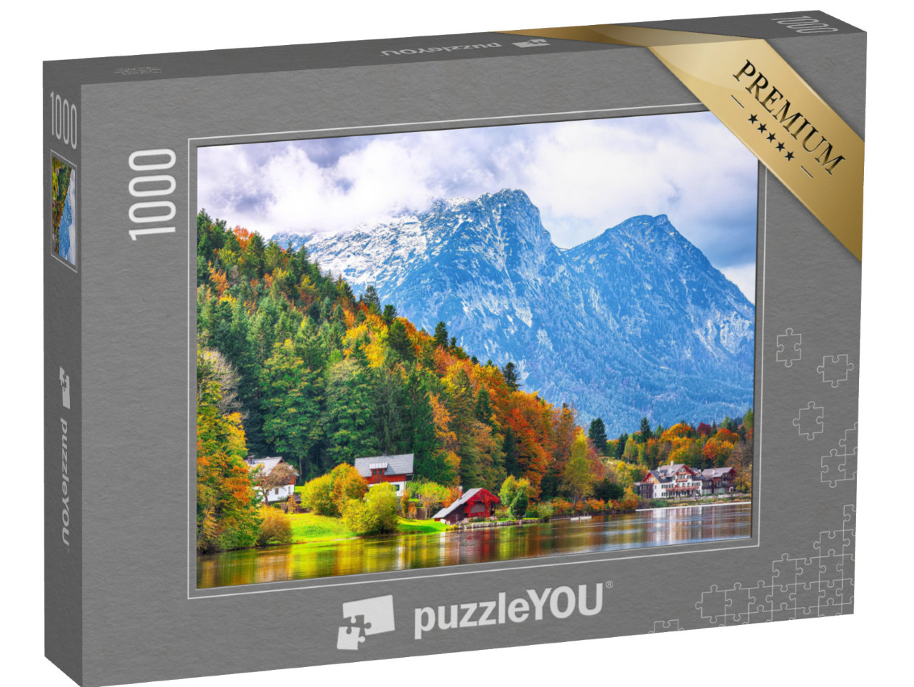 Puzzle 1000 Teile „Idyllische Herbstszene am Grundlsee, Steiermark, Österreich“